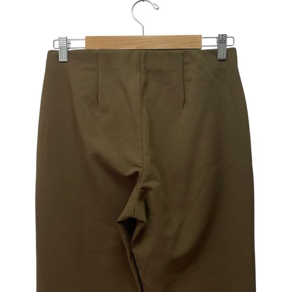 Vince Dark Olive Cropped Kick Flare Pants Size Medium Stretch Work Career Casual - Picture 6 of 10